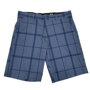 Ocean Pacific OP Flex Summer Shorts 4-Way Stretch Blue Check Plaid Golf Men’s 36